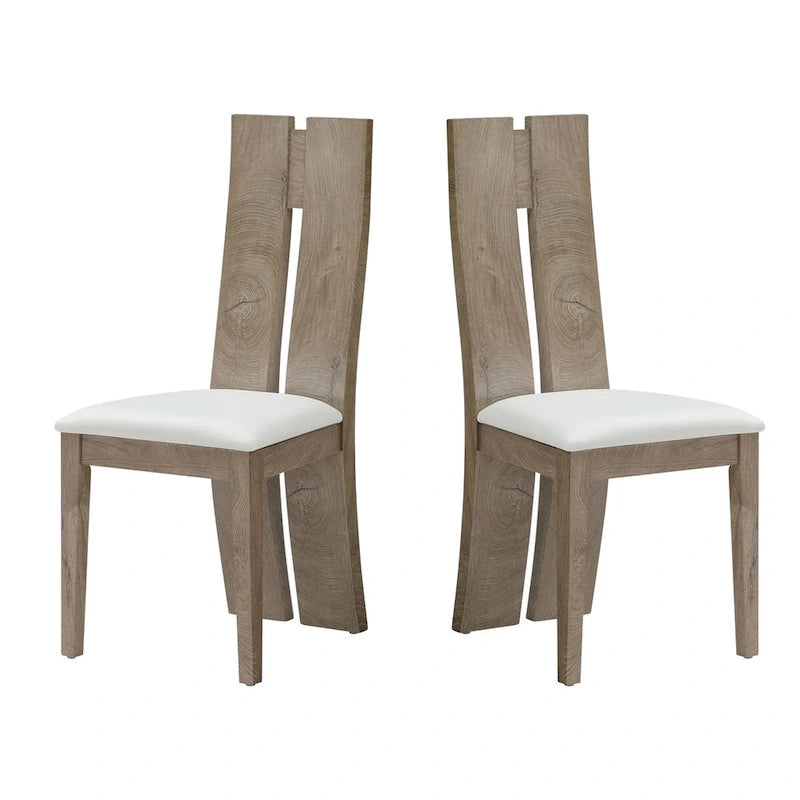 Sedia da pranzo senza braccioli marrone chiaro, set da 2