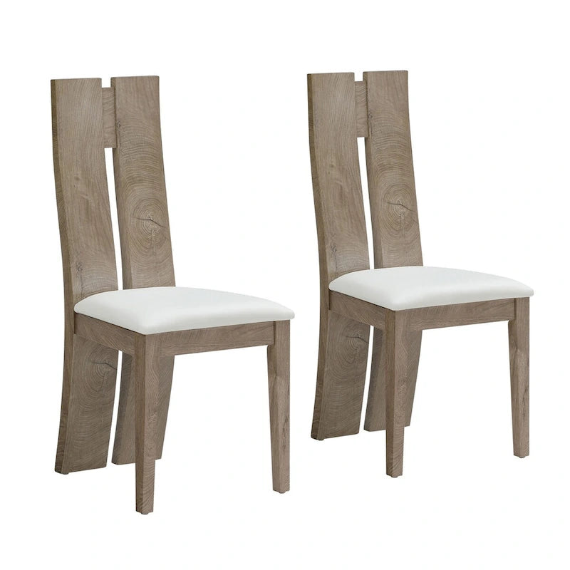 Sedia da pranzo senza braccioli marrone chiaro, set da 2