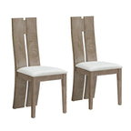 Sedia da pranzo senza braccioli marrone chiaro, set da 2