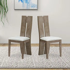 Sedia da pranzo senza braccioli marrone chiaro, set da 2