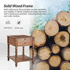 Tavolino tradizionale in legno massello blu / noce / antracite con USB e prese – 1 persona