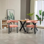 Sedie da pranzo imbottite con schienale arrotondato, set da 2 – Rosa / Marrone / Beige / Nero / Rosso / Grigio / Cuoio