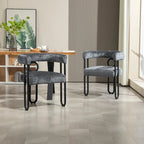 Sedie da pranzo imbottite con schienale arrotondato, set da 2 – Rosa / Marrone / Beige / Nero / Rosso / Grigio / Cuoio