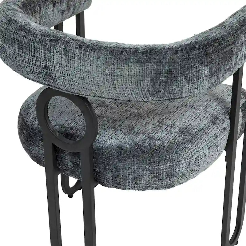 Sedie da pranzo imbottite con schienale arrotondato, set da 2 – Rosa / Marrone / Beige / Nero / Rosso / Grigio / Cuoio