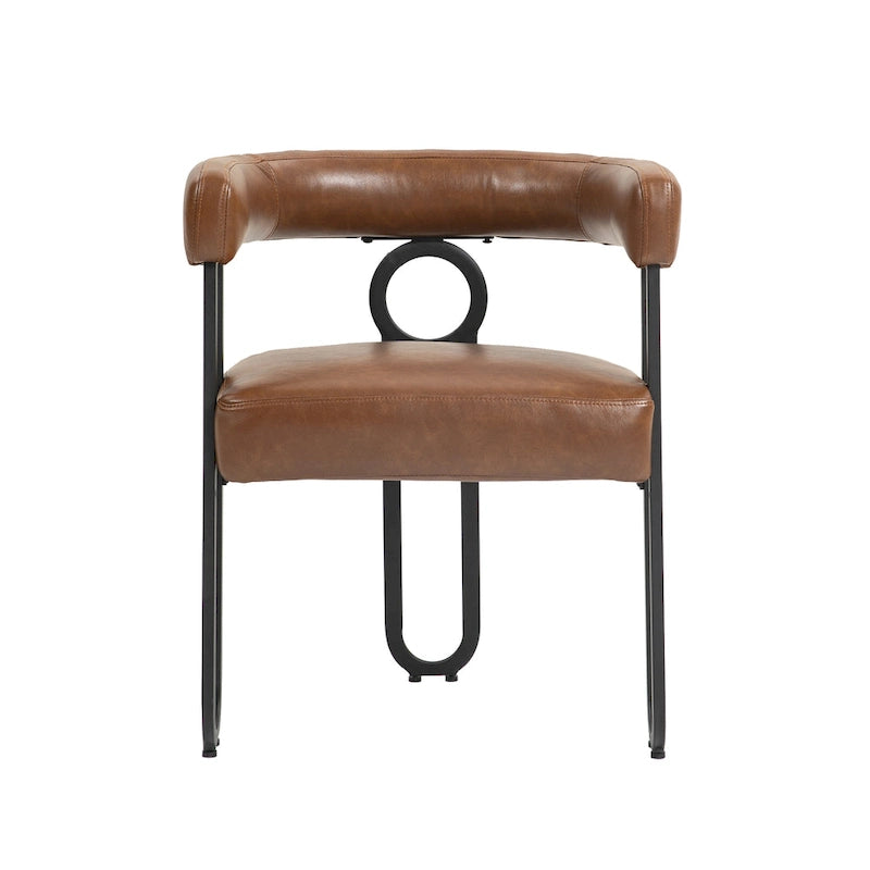Sedie da pranzo imbottite con schienale arrotondato, set da 2 – Rosa / Marrone / Beige / Nero / Rosso / Grigio / Cuoio