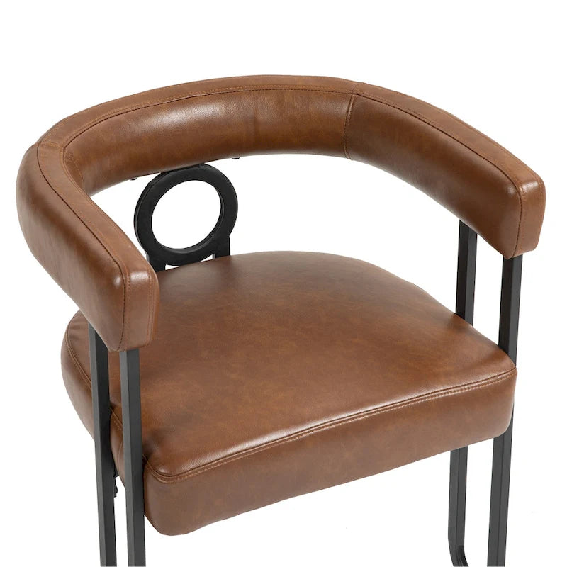 Sedie da pranzo imbottite con schienale arrotondato, set da 2 – Rosa / Marrone / Beige / Nero / Rosso / Grigio / Cuoio