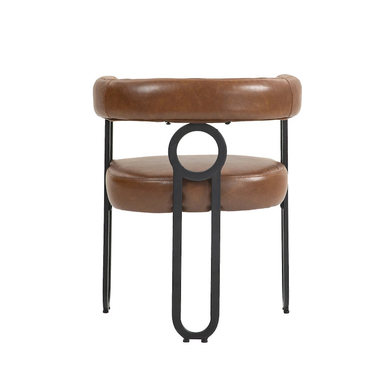 Sedie da pranzo imbottite con schienale arrotondato, set da 2 – Rosa / Marrone / Beige / Nero / Rosso / Grigio / Cuoio