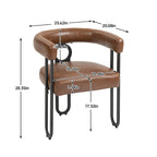 Sedie da pranzo imbottite con schienale arrotondato, set da 2 – Rosa / Marrone / Beige / Nero / Rosso / Grigio / Cuoio