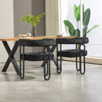 Sedie da pranzo imbottite con schienale arrotondato, set da 2 – Rosa / Marrone / Beige / Nero / Rosso / Grigio / Cuoio