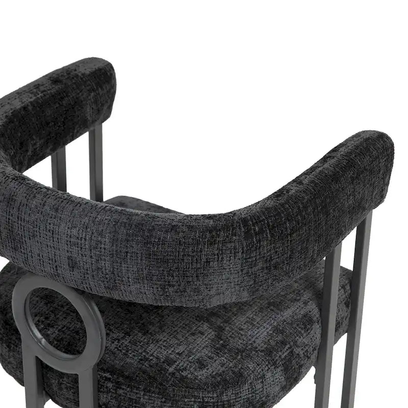Sedie da pranzo imbottite con schienale arrotondato, set da 2 – Rosa / Marrone / Beige / Nero / Rosso / Grigio / Cuoio