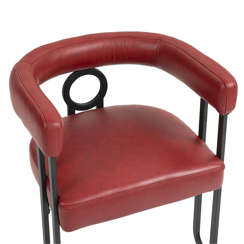 Sedie da pranzo imbottite con schienale arrotondato, set da 2 – Rosa / Marrone / Beige / Nero / Rosso / Grigio / Cuoio