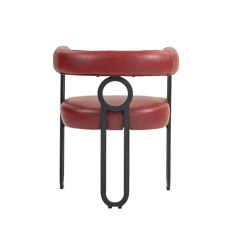 Sedie da pranzo imbottite con schienale arrotondato, set da 2 – Rosa / Marrone / Beige / Nero / Rosso / Grigio / Cuoio