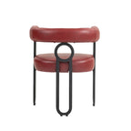 Sedie da pranzo imbottite con schienale arrotondato, set da 2 – Rosa / Marrone / Beige / Nero / Rosso / Grigio / Cuoio