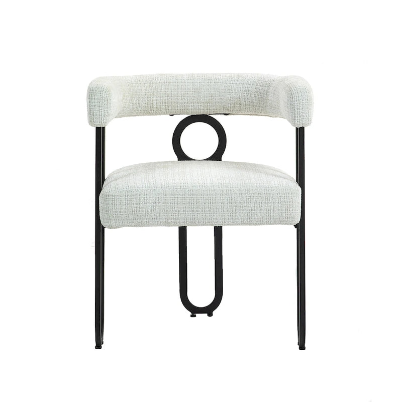 Sedie da pranzo imbottite con schienale arrotondato, set da 2 – Rosa / Marrone / Beige / Nero / Rosso / Grigio / Cuoio
