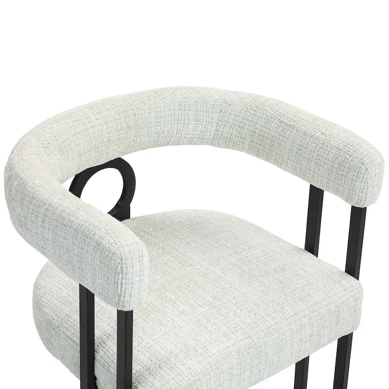 Sedie da pranzo imbottite con schienale arrotondato, set da 2 – Rosa / Marrone / Beige / Nero / Rosso / Grigio / Cuoio